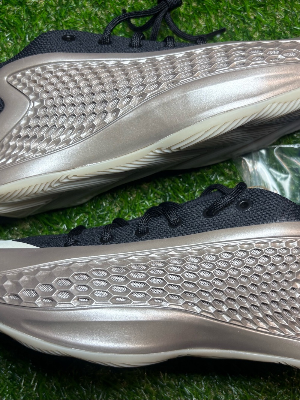 Adidas Anthony Edwards Black and Metallic Silver basketball sneakers